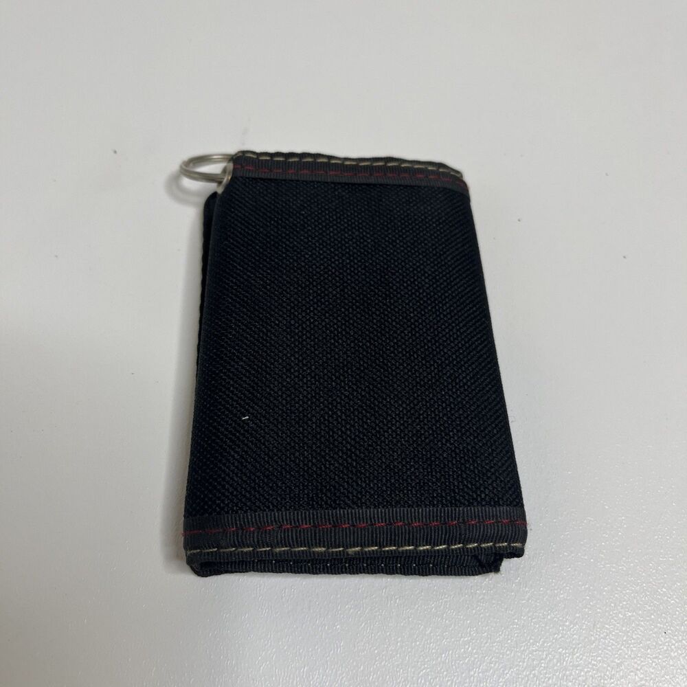 Vintage Y2K Paco Jeans Black Canvas Tri-Fold Wallet Streetwear - Picture 2 of 3